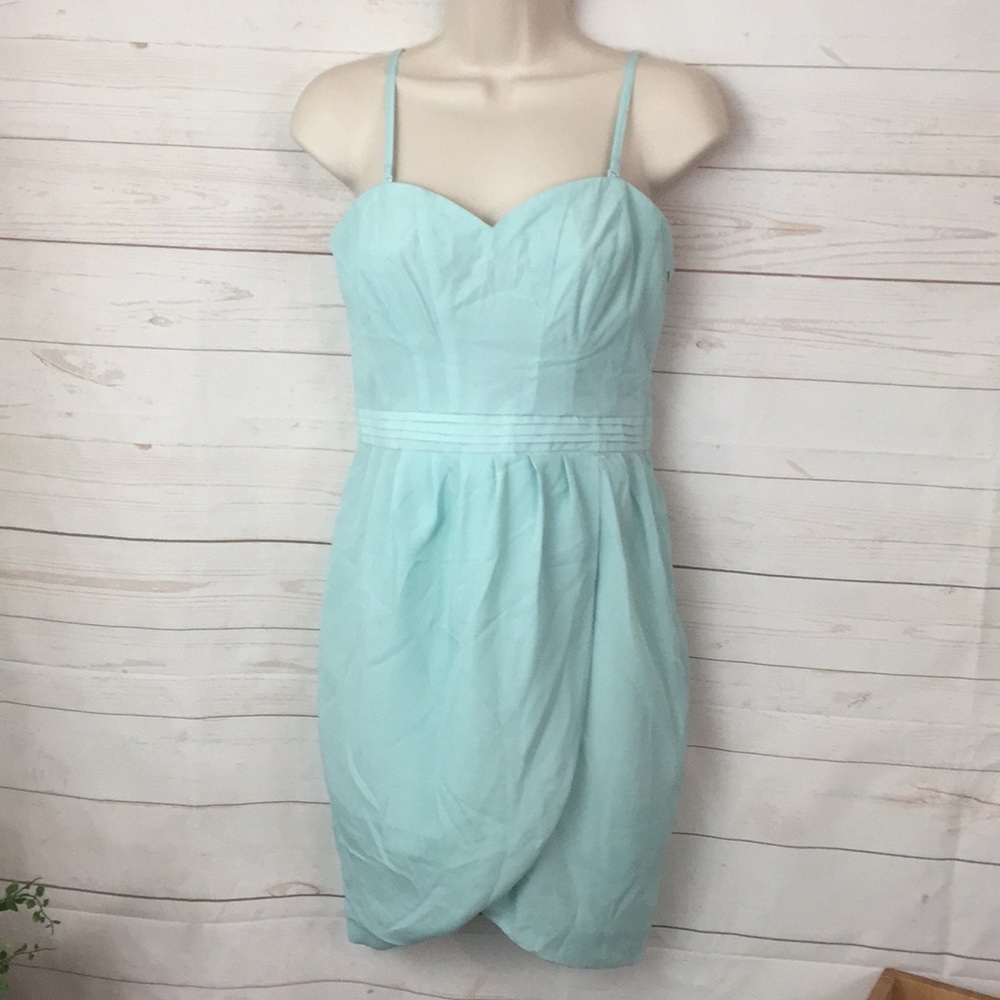 Bik Bok M Henriette Light Pastel Blue Mini Tulip Dress